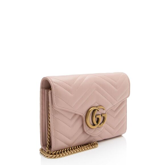 Gucci Matelasse Leather GG Marmont Wallet on Chain - Picture 2 of 14